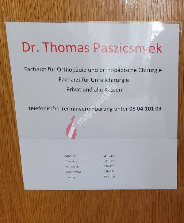 Dr. Thomas Paszicsnyek - Facharzt für Orthopädie und orthopädische Chirurgie