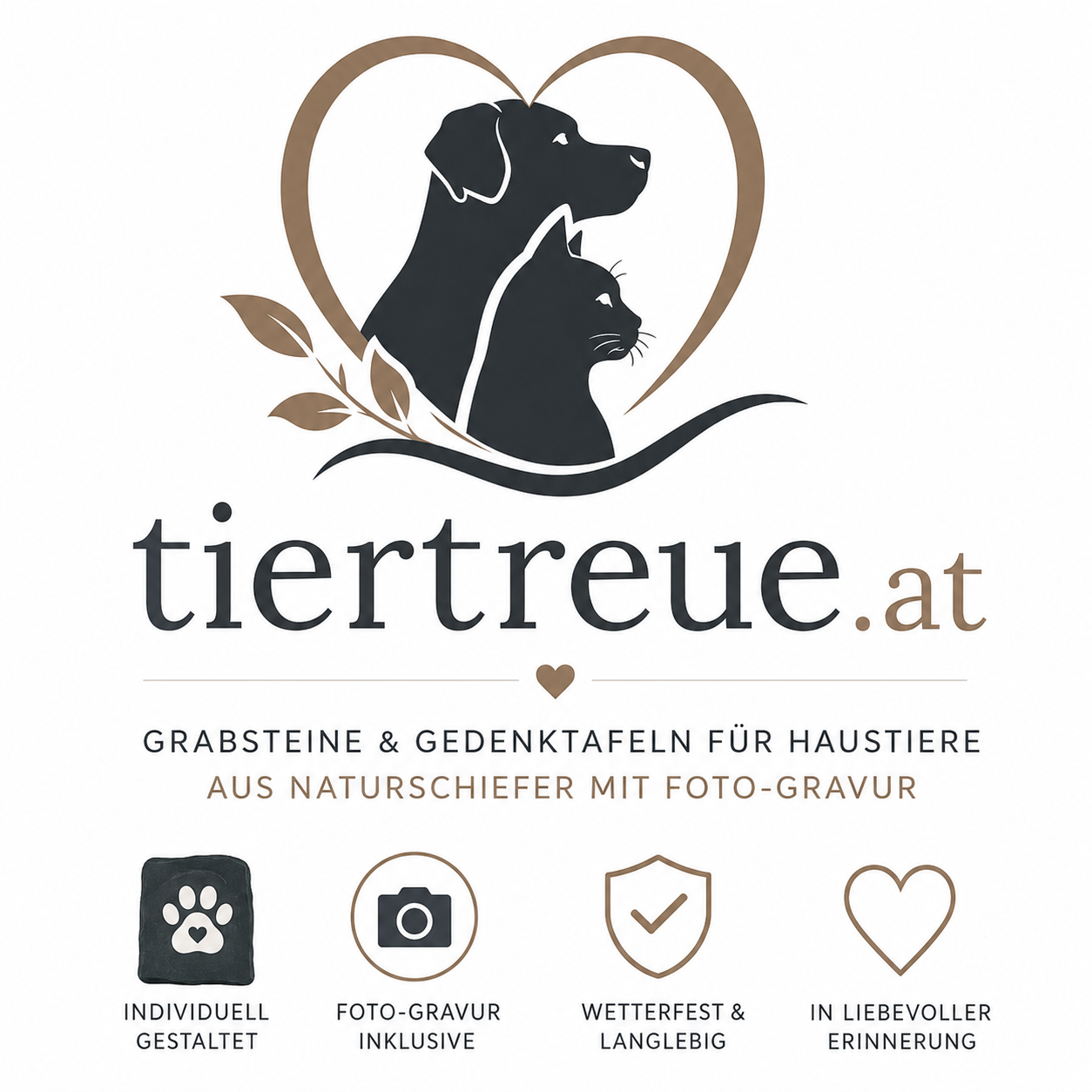 TierTreue.at – Personalisierte Tiergedenktafeln aus Naturschiefer
